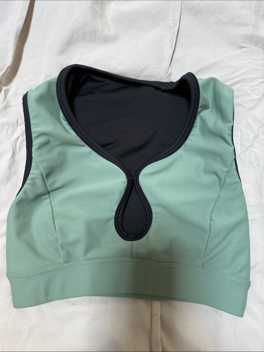 Kids Dance Crop Top in Mint Green with Black Trim